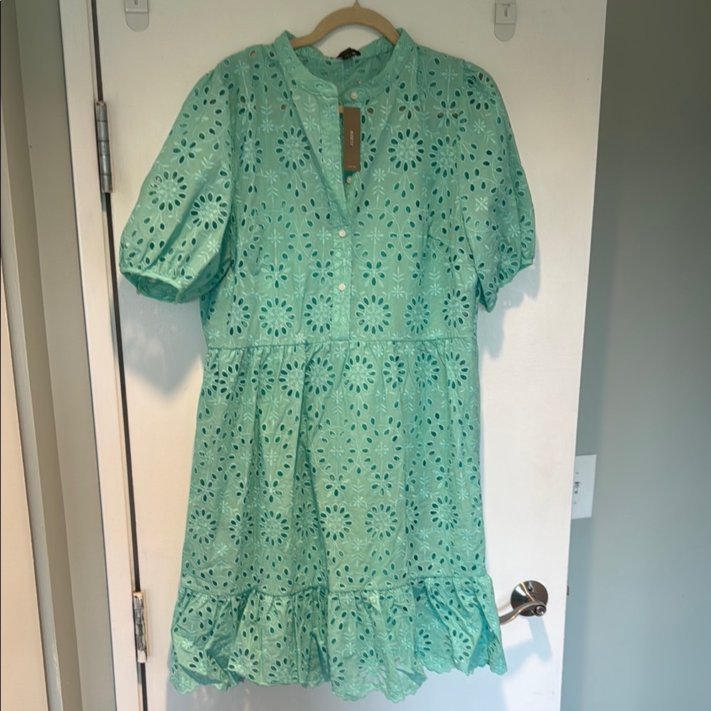 J.Crew Mint Green Eyelet Dress